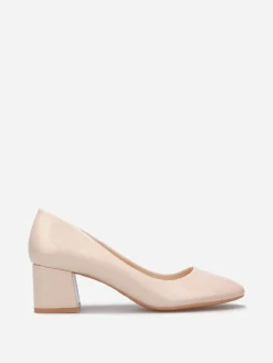 Best La Modeuse Escarpins vernis à talon carré Nude