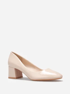 Best La Modeuse Escarpins vernis à talon carré Nude