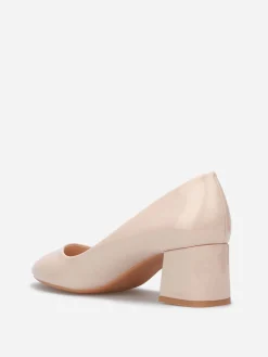 Best La Modeuse Escarpins vernis à talon carré Nude