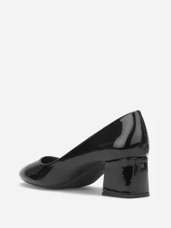 Best La Modeuse Escarpins vernis à talon carré Noir