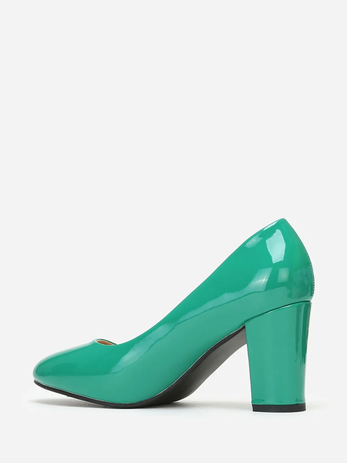 Hot La Modeuse Escarpins vernis à talon carré Vertfoncé