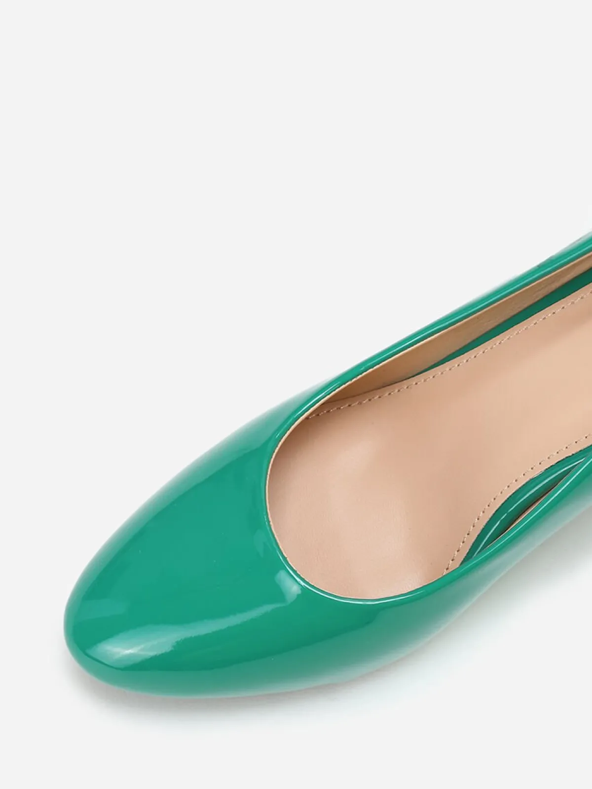 Hot La Modeuse Escarpins vernis à talon carré Vertfoncé