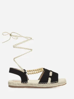 Online La Modeuse Espadrilles à lanière en chanvre Noir