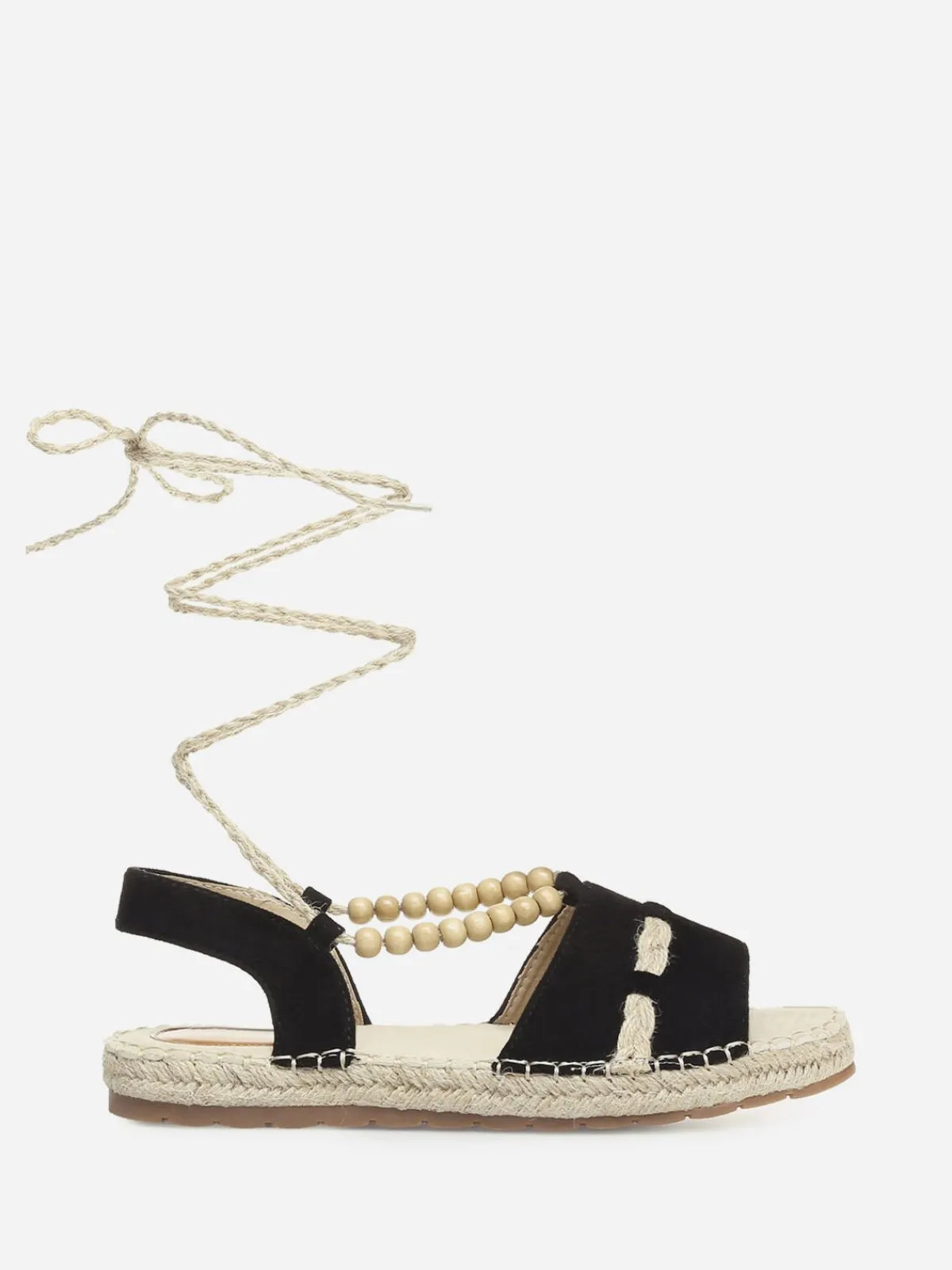 Online La Modeuse Espadrilles à lanière en chanvre Noir