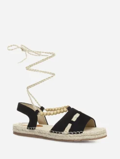 Online La Modeuse Espadrilles à lanière en chanvre Noir