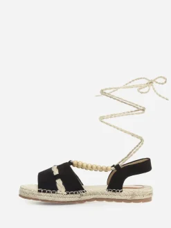 Online La Modeuse Espadrilles à lanière en chanvre Noir