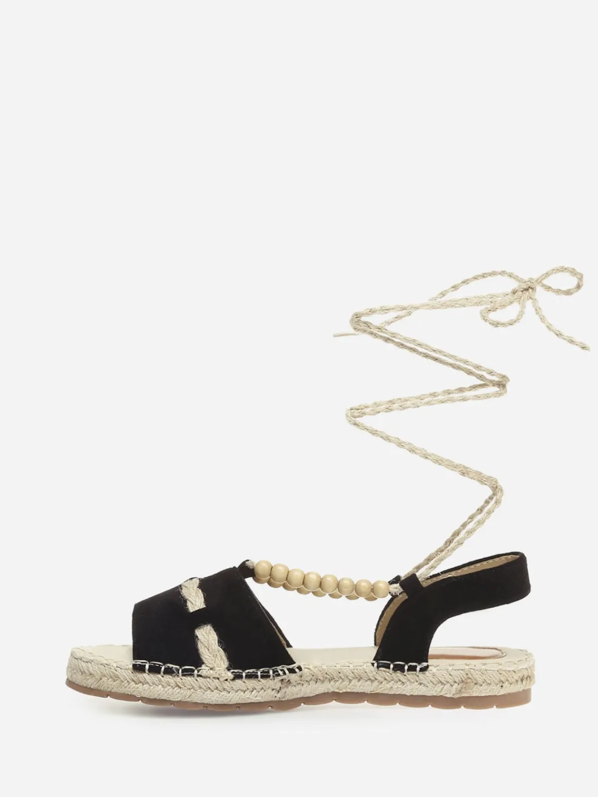 Online La Modeuse Espadrilles à lanière en chanvre Noir