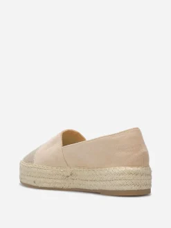 Online La Modeuse Espadrilles bi-matières à plateforme Taupe