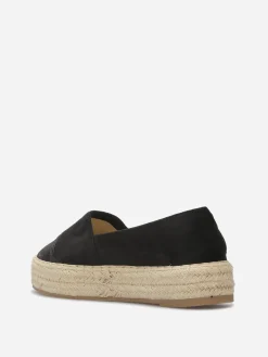 Outlet La Modeuse Espadrilles bi-matières à plateforme Noir