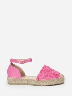 Discount La Modeuse Espadrilles bi-matières  en crochet Fuchsia