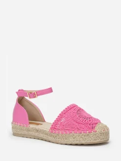 Discount La Modeuse Espadrilles bi-matières  en crochet Fuchsia