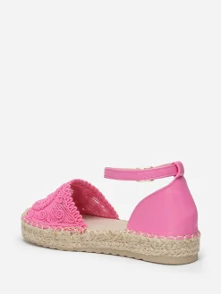 Discount La Modeuse Espadrilles bi-matières  en crochet Fuchsia