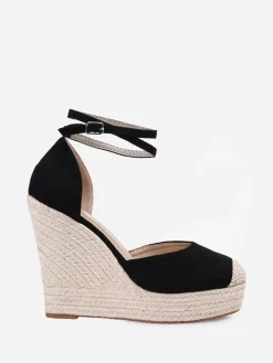 Outlet La Modeuse Espadrilles compensées Noir