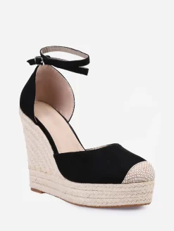 Outlet La Modeuse Espadrilles compensées Noir