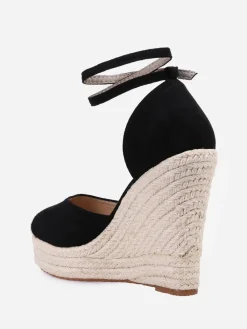Outlet La Modeuse Espadrilles compensées Noir