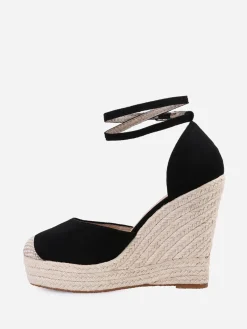 Outlet La Modeuse Espadrilles compensées Noir