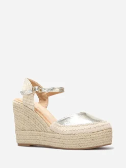 Best La Modeuse Espadrilles compensées à bride Doré