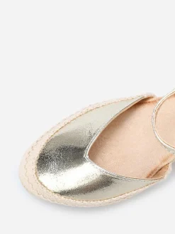 Best La Modeuse Espadrilles compensées à bride Doré