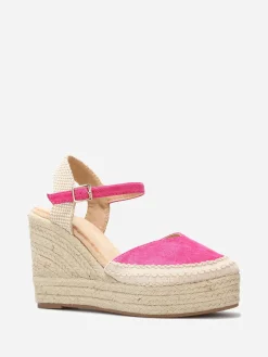 Online La Modeuse Espadrilles compensées à bride Fuchsia
