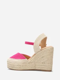 Online La Modeuse Espadrilles compensées à bride Fuchsia