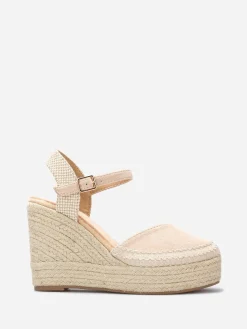 New La Modeuse Espadrilles compensées à bride Beige