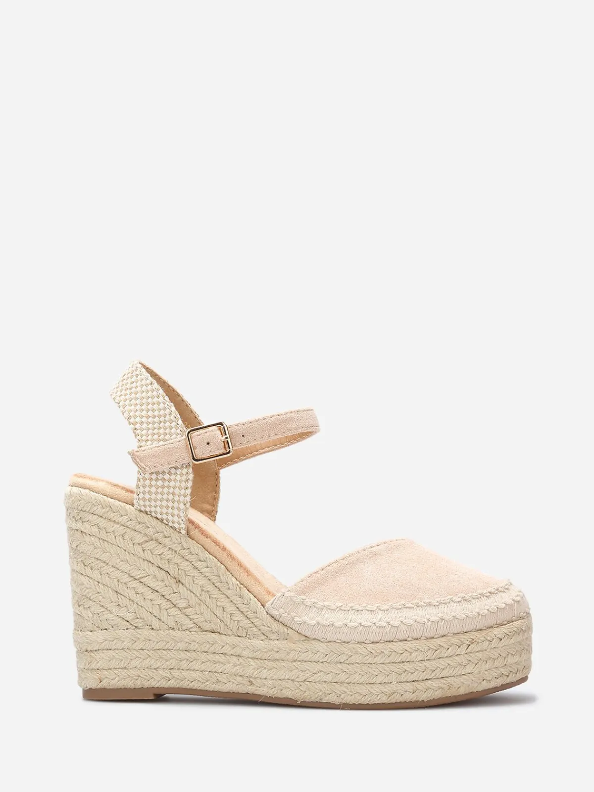 New La Modeuse Espadrilles compensées à bride Beige