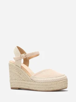 New La Modeuse Espadrilles compensées à bride Beige