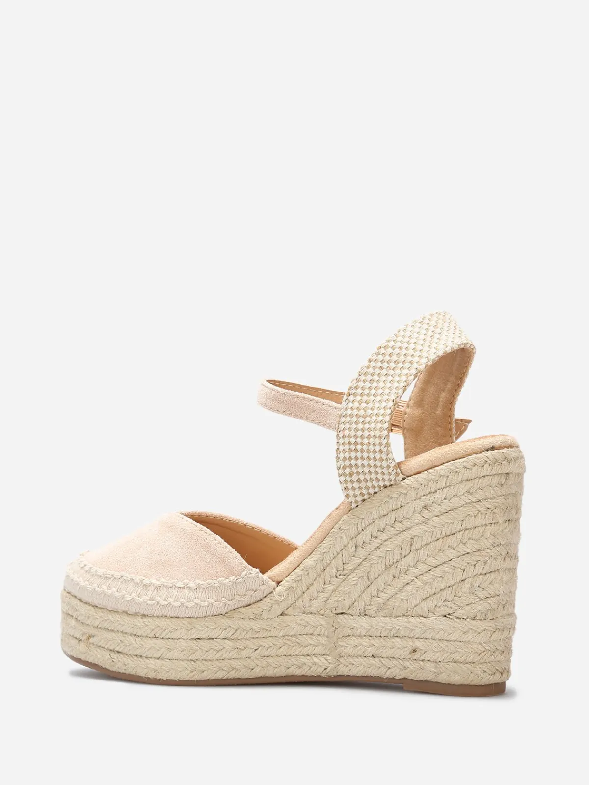 New La Modeuse Espadrilles compensées à bride Beige