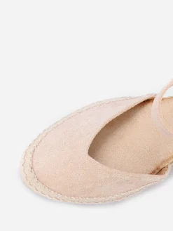 New La Modeuse Espadrilles compensées à bride Beige