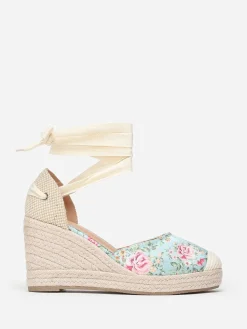 Sale La Modeuse Espadrilles compensées  à fleurs Vert