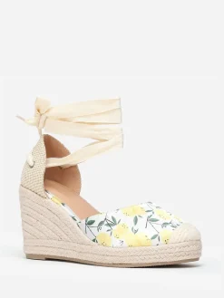 Sale La Modeuse Espadrilles compensées  à imprimé citrons Jaune