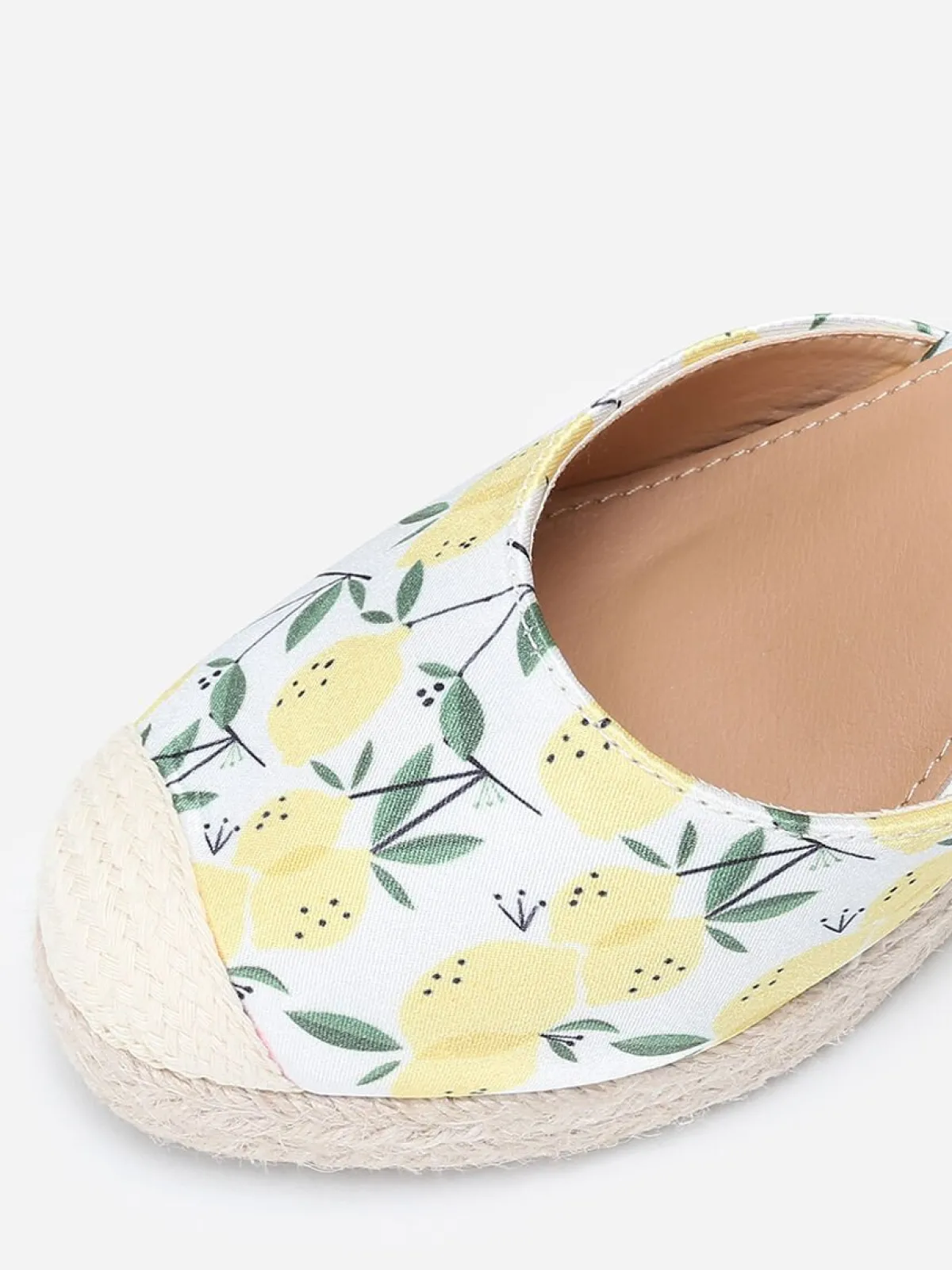 Sale La Modeuse Espadrilles compensées à imprimé citrons Jaune