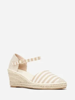 Best La Modeuse Espadrilles compensées à rayures Taupe