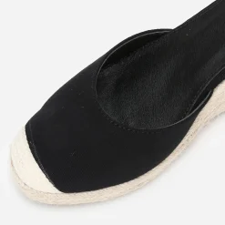 New La Modeuse Espadrilles compensées avec ruban à nouer Noir