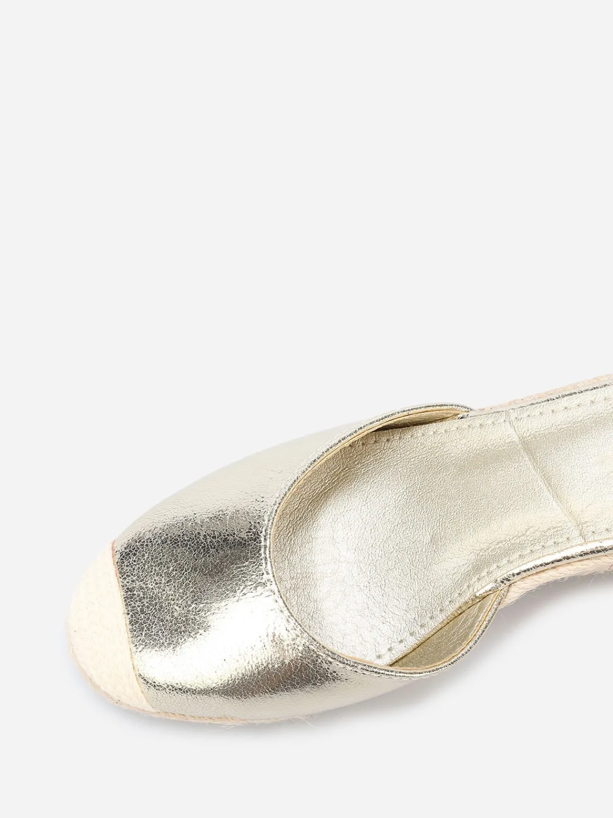 Online La Modeuse Espadrilles compensées avec ruban à nouer Doré
