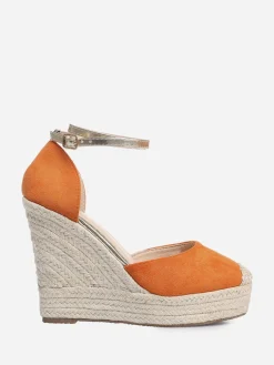 New La Modeuse Espadrilles compensées avec bride Orange