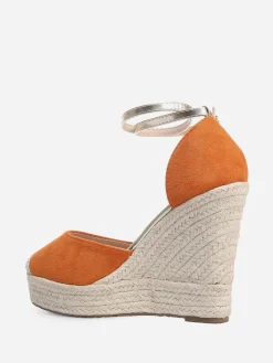 New La Modeuse Espadrilles compensées avec bride Orange