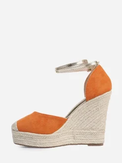New La Modeuse Espadrilles compensées avec bride Orange