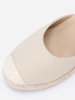 New La Modeuse Espadrilles compensées avec ruban à nouer Beige