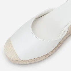 Best La Modeuse Espadrilles compensées avec ruban à nouer Blanc