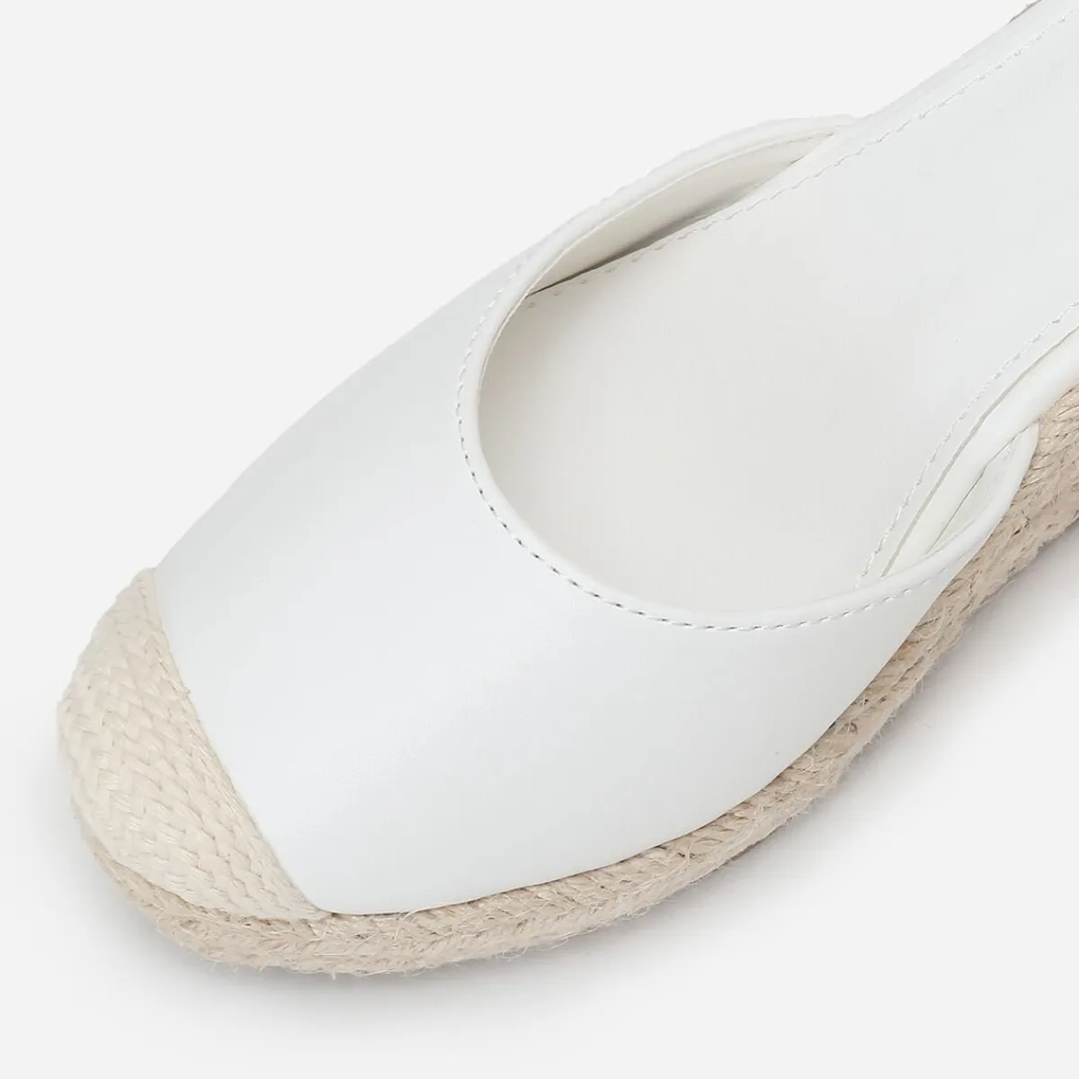 Best La Modeuse Espadrilles compensées avec ruban à nouer Blanc