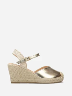 New La Modeuse Espadrilles compensées en simili Doré
