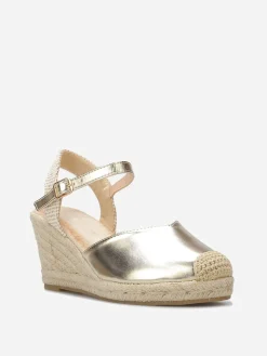 New La Modeuse Espadrilles compensées en simili Doré