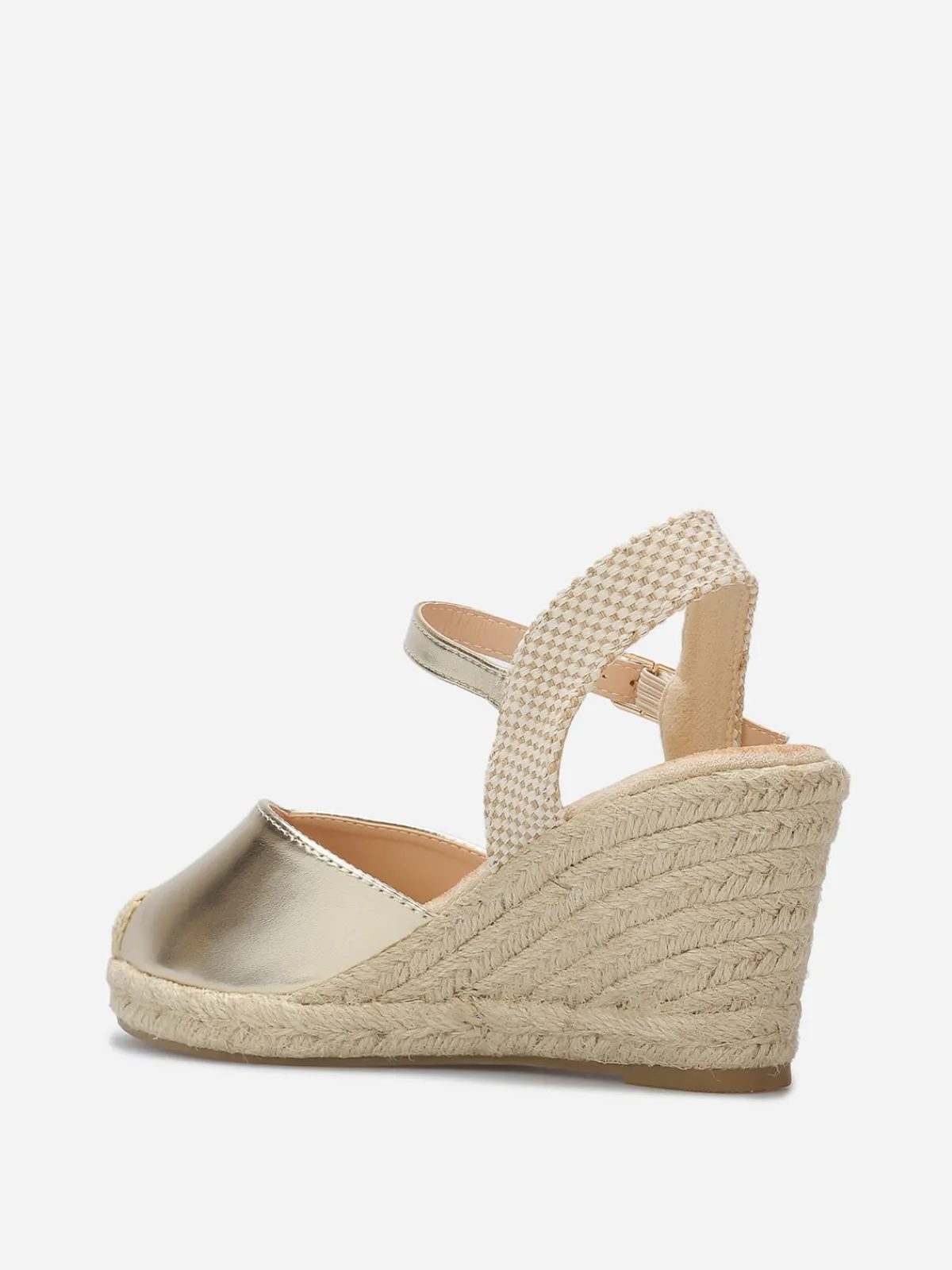 New La Modeuse Espadrilles compensées en simili Doré