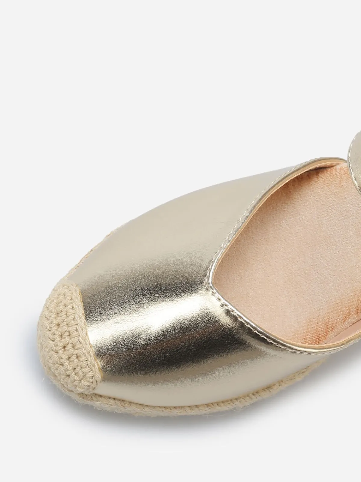 New La Modeuse Espadrilles compensées en simili Doré