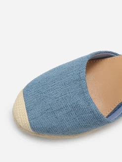 Online La Modeuse Espadrilles compensées en toile BleuMarine