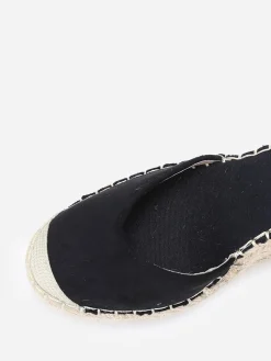 Online La Modeuse Espadrilles compensées en suédine à lanière Noir