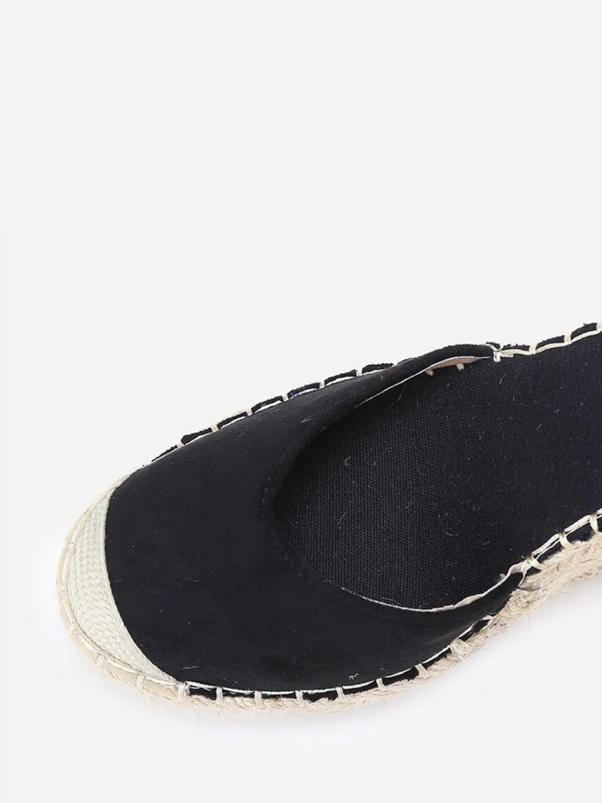 Online La Modeuse Espadrilles compensées en suédine à lanière Noir