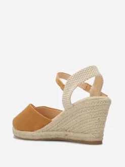 Hot La Modeuse Espadrilles compensées en suédine Camel