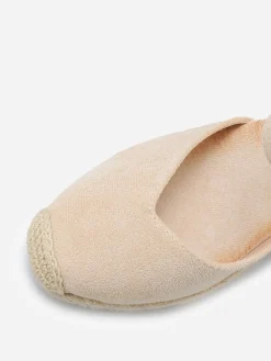 La Modeuse Espadrilles compensées en suédine Beige